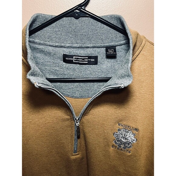 Carnoustie Sweater Mens XL 2XL Brown Whistling Straits Golf 1/4 Zip Pullover - Picture 4 of 8